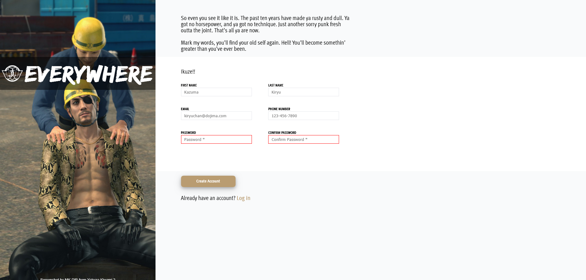 Sign up form project